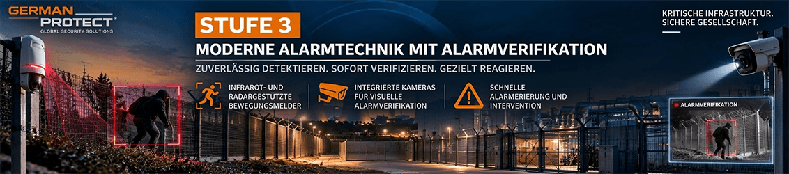 Stufe 3: Moderne Alarmtechnik mit Alarmverifikation im Außenbereich